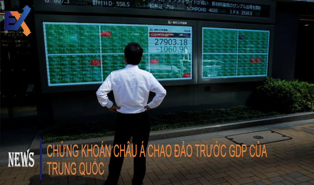 Cổ phiếu châu Á chao đảo trước GDP của Trung Quốc