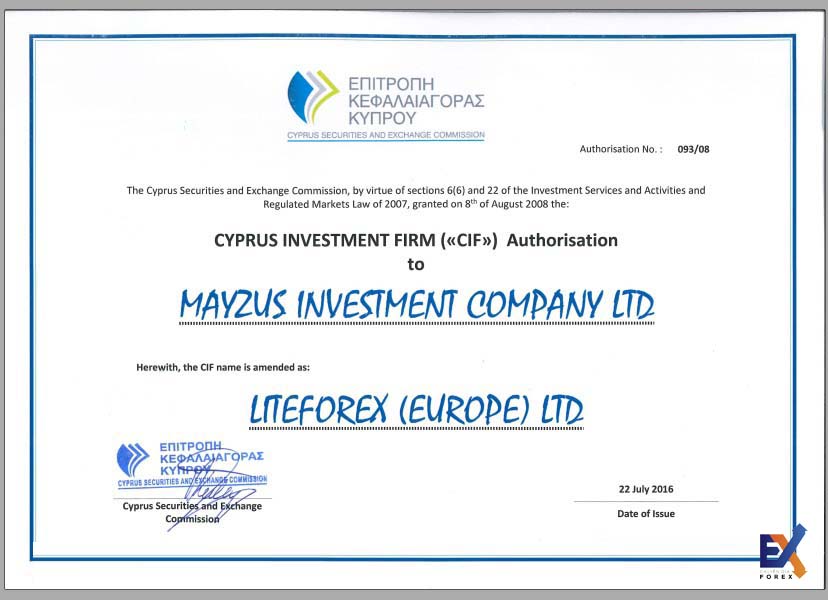 Các thông tin quan trọng về giấy phép CySEC của LiteFinance