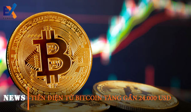 Tiền điện tử Bitcoin tăng giá 8,3% trên 24.000 đô la